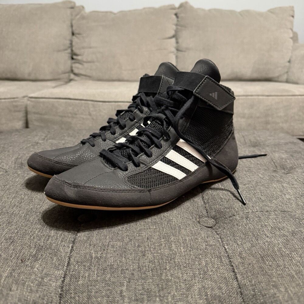 Adidas HVC 2 Wrestling Shoes Mens Size 10 Black AQ3325 EUC